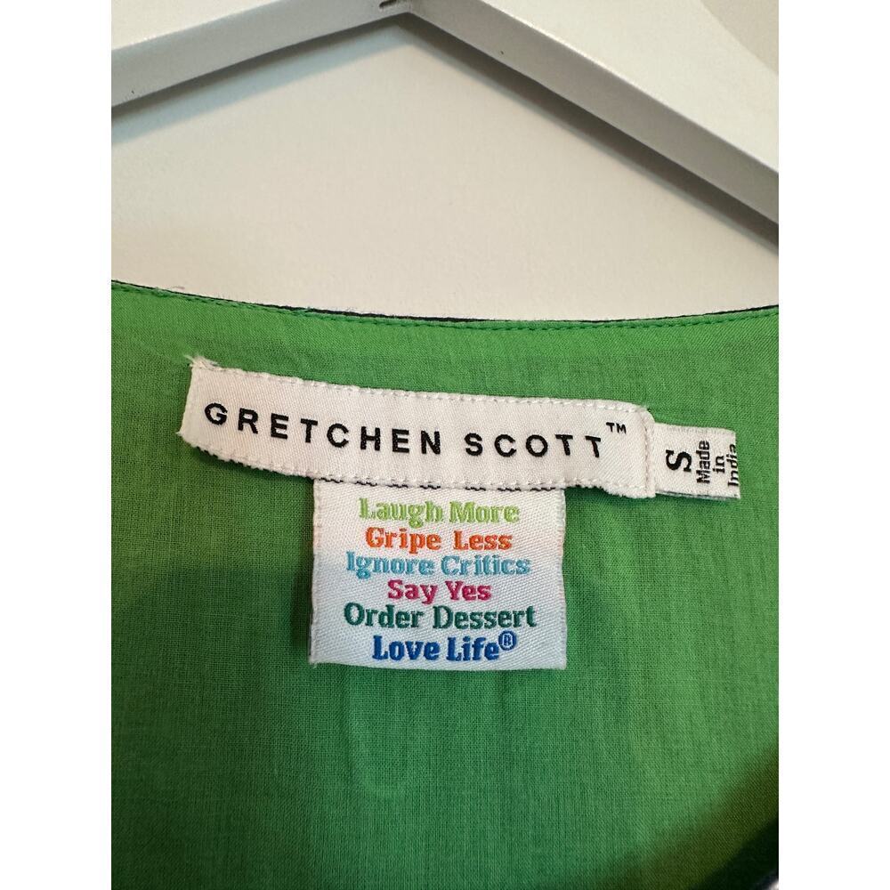 Gretchen Scott Small Blue Embroidered Vacation Passamentrie Mini Dress Cotton - Picture 6 of 11